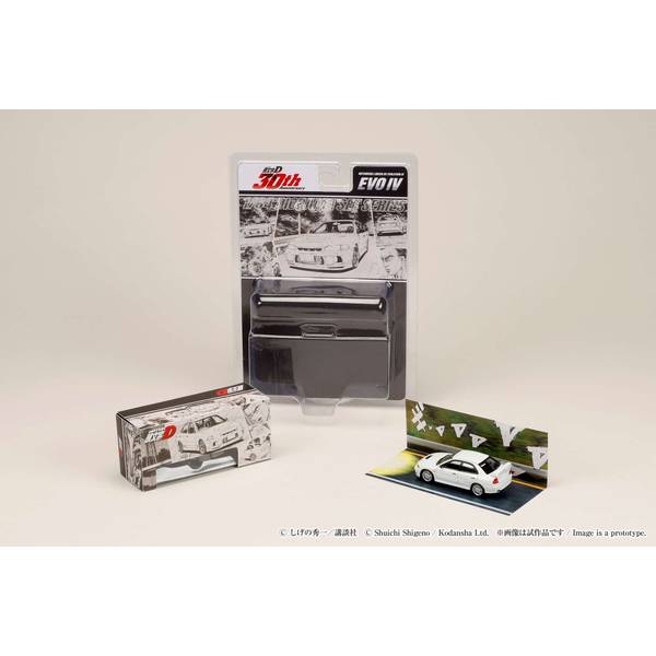 ホビージャパン 1/64 ミツビシ ランサーRSエボリューションIV 頭文字D 岩城 清次 VS 藤原 拓海 完成品ミニカー HJDMD005