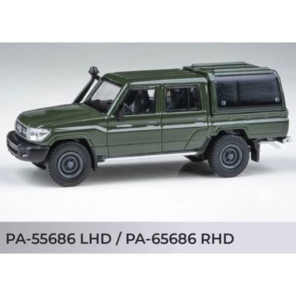 Rakuten - PARA64 1/64 トヨタ ランドクルーザー ダブルキャブ ピックアップ LC79 2014 ミリタリーグリーン 右ハンドル仕様 完成品ミニカー PA65686