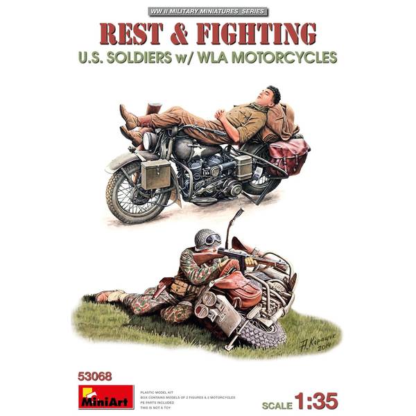 楽天市場】1／35 アメリカ軍バイクwlaライダー付の通販