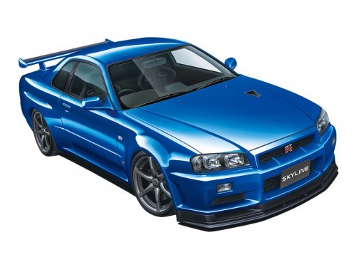 アオシマ 1/24 ニッサン BNR34 スカイラインGT-R V-specII '02 スケールモデル ザ・モデルカー No.8