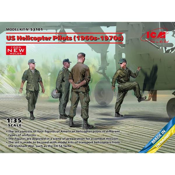ICM 1/35 アメリカ軍ヘリコプターパイロット (1960s-1970s) スケールモデル 53101(3)