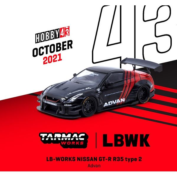 ターマックワークス 1/43 LB-ワークス ニッサン GT-R R35 タイプ2 アドヴァン 完成品ミニカー T43-019-ADV