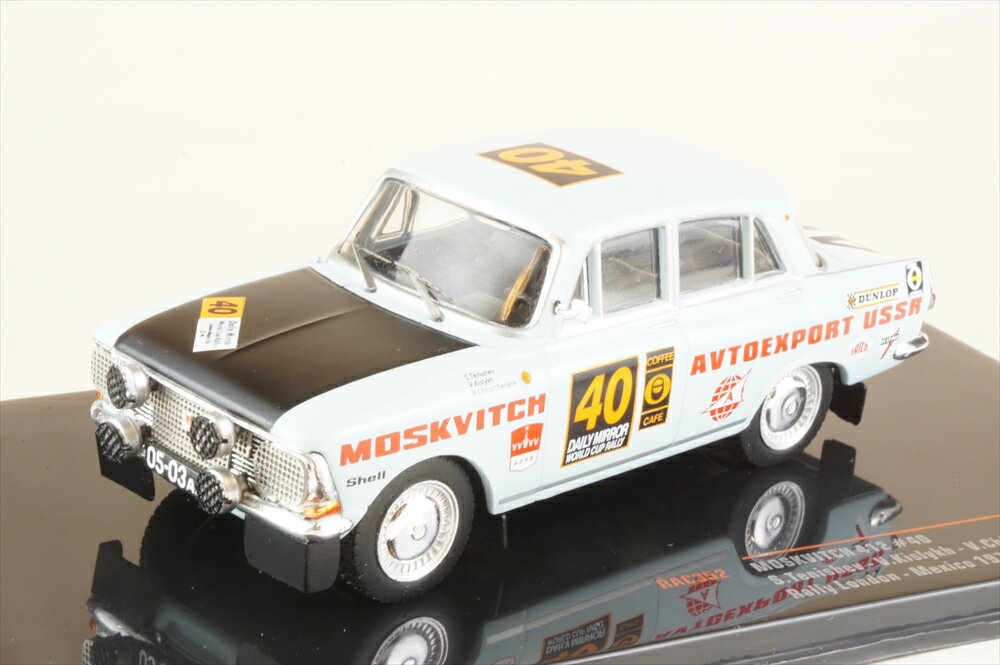 乐天商城 - イクソ 1/43 モスクヴィッチ 412 No.40 1970 ロンドン-メキシコラリー S.Tenishev/V.Kislykh/V.Chirotchenkov 完成品ミニカー RAC352