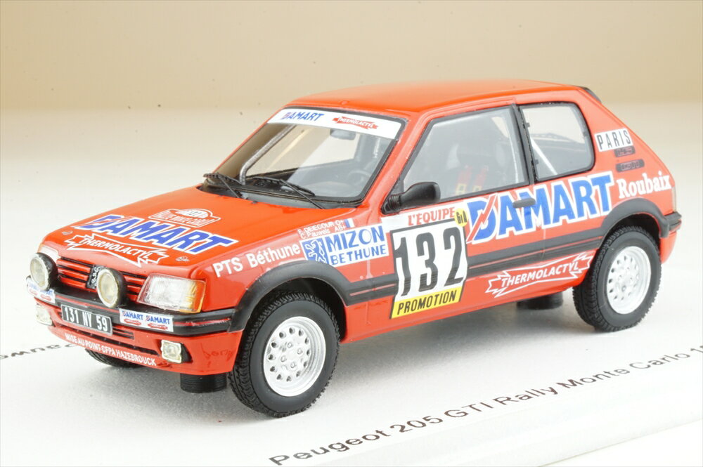 スパーク 1/43 プジョー 205 GTI No.132 1986 WRC ラリー モンテカルロ F.デレクール/A.Pauwels 完成品ミニカー S9456