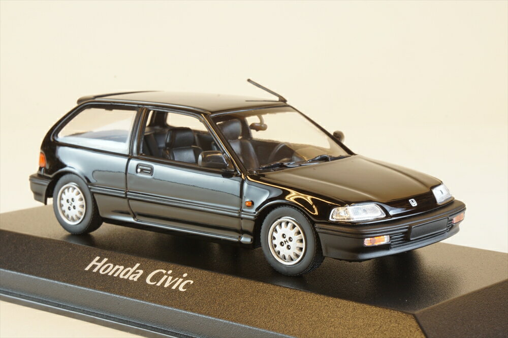 樂天商城 - マキシチャンプス 1/43 ホンダ シビック 1990 ブラック 完成品ミニカー 940161501