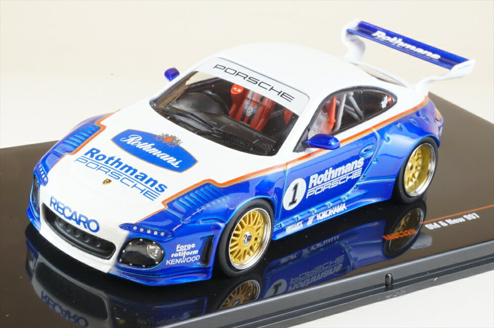 イクソ 1/43 Old and New ポルシェ 997 No.1 ホワイト/ブルー 完成品ミニカー MOC320