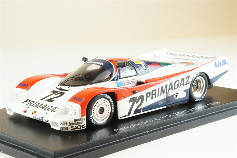 スパーク 1/43 ポルシェ 962 C No.72 1988 ル・マン24時間 11位 P.Yver/J.Lassig/D.Wood 完成品ミニカー S9874