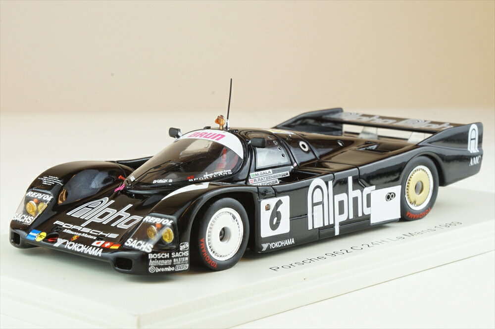 スパーク 1/43 ポルシェ 962 C No.6 1989 ル・マン24時間 M.Sandro Sala/R.Ratzenberger/W.Lechner 完成品ミニカー S9876
