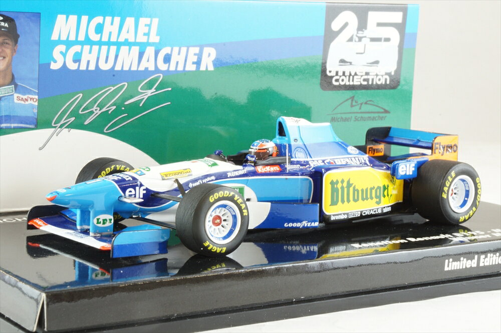 乐天商城 - ミニチャンプス 1/43 ベネトン ルノー B195 No.1 1995 F1 モナコGP ウィナー M.シューマッハ 完成品ミニカー 517950501
