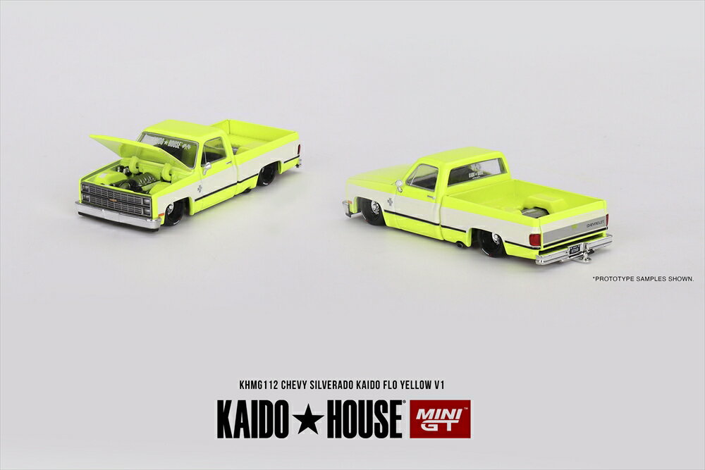 乐天商城 - MINI GT 1/64 シボレー シルバラード KAIDO Flo イエロー V1 右ハンドル仕様 完成品ミニカー KHMG112
