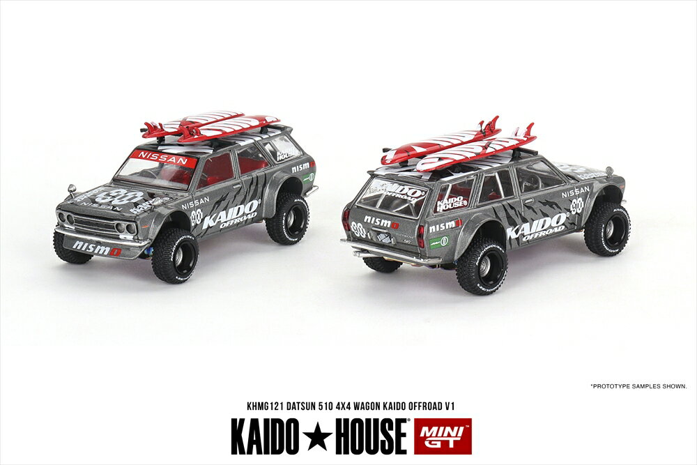 乐天商城 - MINI GT 1/64 ニッサン ダットサン KAIDO 510 ワゴン 4x4 Kaido Offroad V1 右ハンドル仕様 完成品ミニカー KHMG121