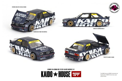 乐天商城 - MINI GT 1/64 BMW M3 E30 Kaido Works V1 左ハンドル仕様 完成品ミニカー KHMG154