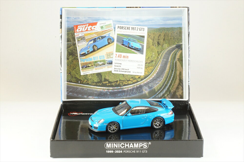 ミニチャンプス 1/43 ポルシェ 911 GT3 2009 ブルー スポーツオート 完成品ミニカー 400068025