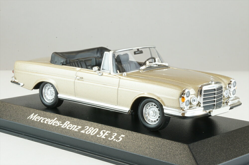 Mercedes Benz - マキシチャンプス 1/43 メルセデス・ベンツ 280 SE 3.5 カブリオレ 1970 ゴールドメタリック 完成品ミニカー 940038130