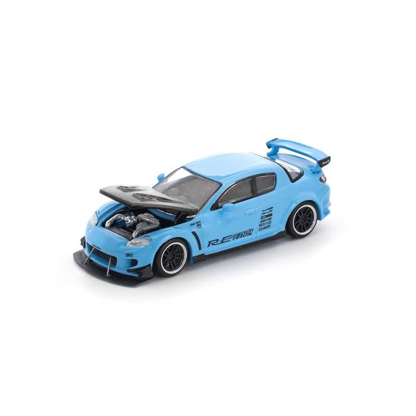 樂天商城 - POP RACE 1/64 マツダ RX-8 RE雨宮 ライトブルー 完成品ミニカー PR640270