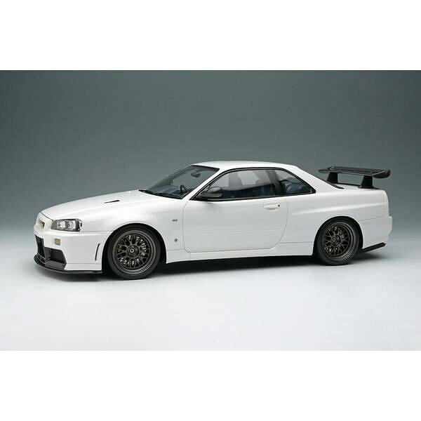 アイドロン 1/18 ニッサン BUILT BY LEGENDS マインズ スカイライン GT-R BNR34 シラナミホワイト 完成品ミニカー EML130A
