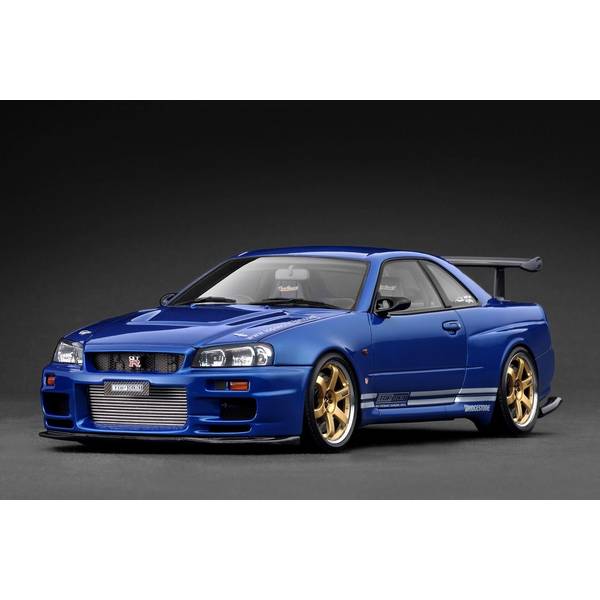 乐天商城 - イグニッションモデル 1/18 ニッサン TOP SECRET 34GT-R BNR34 ブルーメタリック 完成品ミニカー IG3848