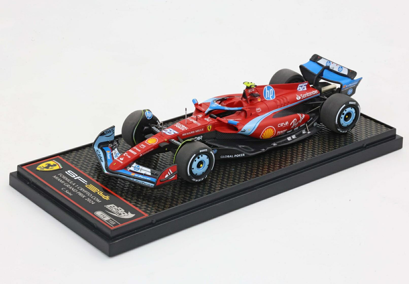 乐天商城 - BBR 1/43 フェラーリ SF24 No.55 2024 F1 マイアミGP C.サインツ Azzurro Special Livery 完成品ミニカー BBRC301B