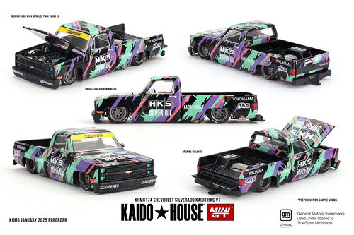 乐天商城 - MINI GT 1/64 シボレー シルバラード KAIDO HKS V1 右ハンドル仕様 完成品ミニカー KHMG174
