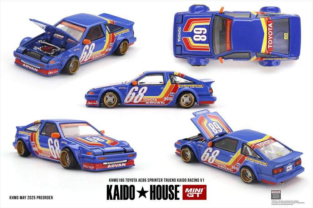 乐天商城 - MINI GT 1/64 トヨタ AE86 スプリンタートレノ Kaido Racing V1 右ハンドル 完成品ミニカー KHMG196