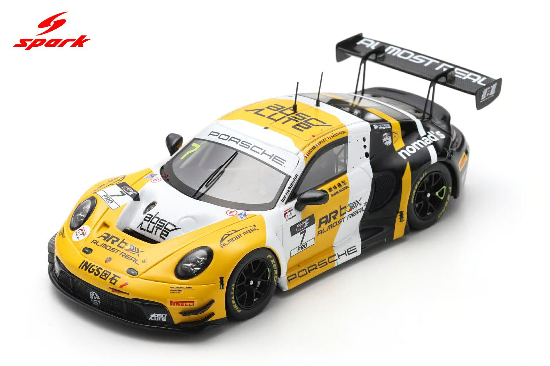 スパーク 1/43 ポルシェ 911 GT3 R 992 No.7 2025 鈴鹿1000km 2位 L.Vanthoor/K.Estre/P.Pilet 完成品ミニカー SJ185