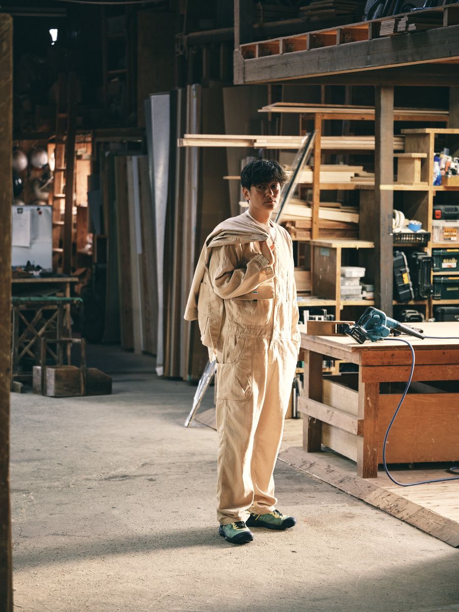 【公式】POST OVERALLS ポストオーバーオールズ EP02-CHN ELNEST x Post O'Alls All-in-One:cotton herringbone natural