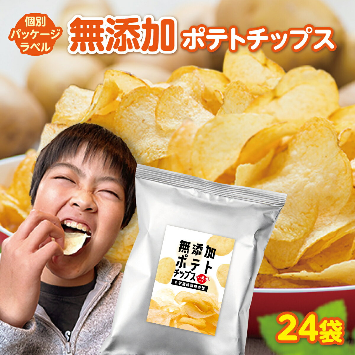 【無添加 揚げたて!】ランキング1位！24個 リピーター続出 ポテトチップス 化学調味料フリー うすしお 減塩 国産 こ…