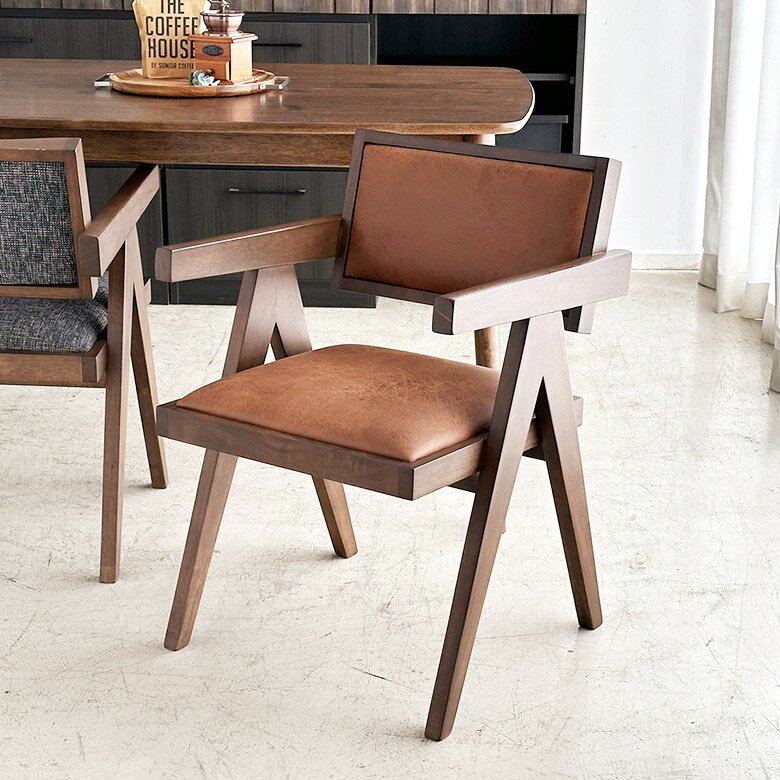 【7/19-7/26最大10%OFF】 ダイニングチェア 椅子 チェア 食卓椅子 おしゃれ 肘あり 天然木 木製 ナチュラル ブラック ブラウン 北欧 ファブリック シンプル ダイニング チェアー イス いす 木脚 ファブリック レザー 座面高42cm 新生活 リビング MGN