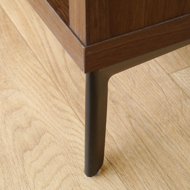 シェルフ キャビネット ラック 2段 木製 幅120cm おしゃれ スリム 北欧 モダン シンプル 完成品 男前 日本製 オープンラック 壁面 収納 リビング収納 ディスプレイ スチール脚 ブラウン ブラック 黒 ルンバ対応 一人暮らし KJ120 [3]