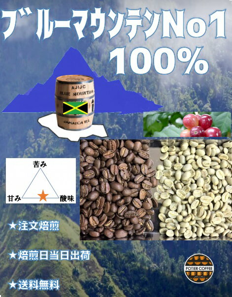 【送料無料！】ブルーマウンテンNo.1(100%)　150gブルーマウンテン コーヒー 豆 焙煎コーヒー豆 珈琲豆 生豆 ジャマイカ コーヒー ストレートコーヒー ブルマン coffee 自家 焙煎 珈琲 新鮮 煎りたて 粉 末 お取り寄せ選べる焙煎度合 浅煎り 中煎り 深煎り