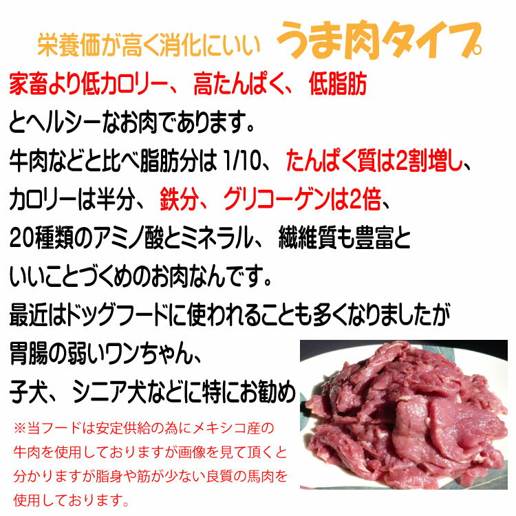 国産 無添加 自然食 健康 こだわり食材 ドッグフード 【 愛犬ワンダフル 】 消化酵素豊富な 馬肉タイプ 2.5kg （普通粒 小粒） 全犬種対応 ドライフード 低カロリー 高たんぱく 低脂肪 ダイエット シニア犬 涙やけ 目やに 体臭 ドックフード 高齢犬