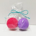 【メイク】マカロンパフィーパフ 化粧パフ メイク用スポンジ マカロン スポンジ リキッド、クリームファンデーション、クリームチーク、水ありファンデーション ピンク パープル 2個セット