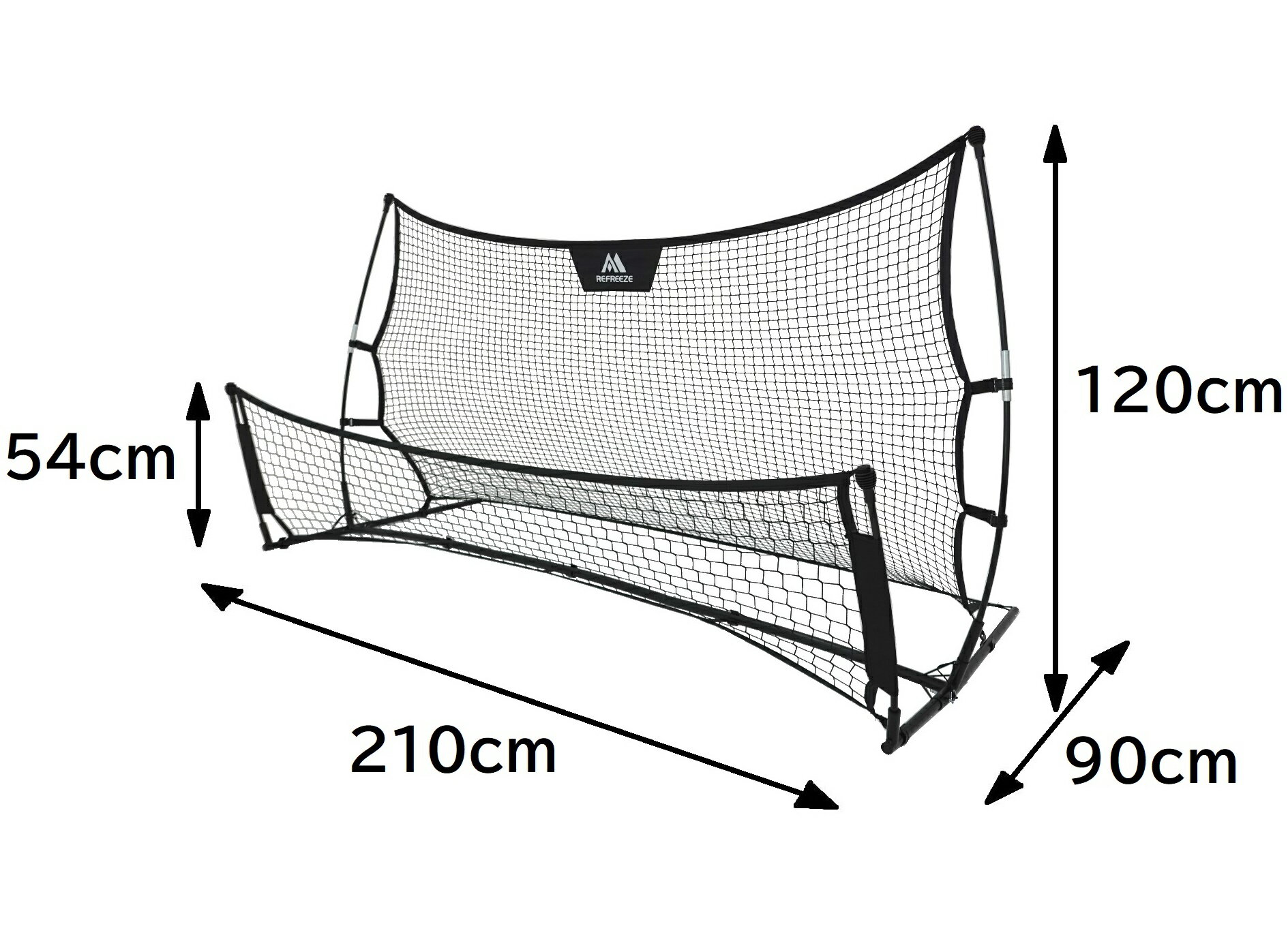 REFREEZE(リフリーズ) ポータブル 両面 リバウンドネット ブラックネット 収納バッグ付き 室内 屋外兼用 リバウンダー サッカー フットサル 練習 トレーニング通販セール サッカー 用品 セール