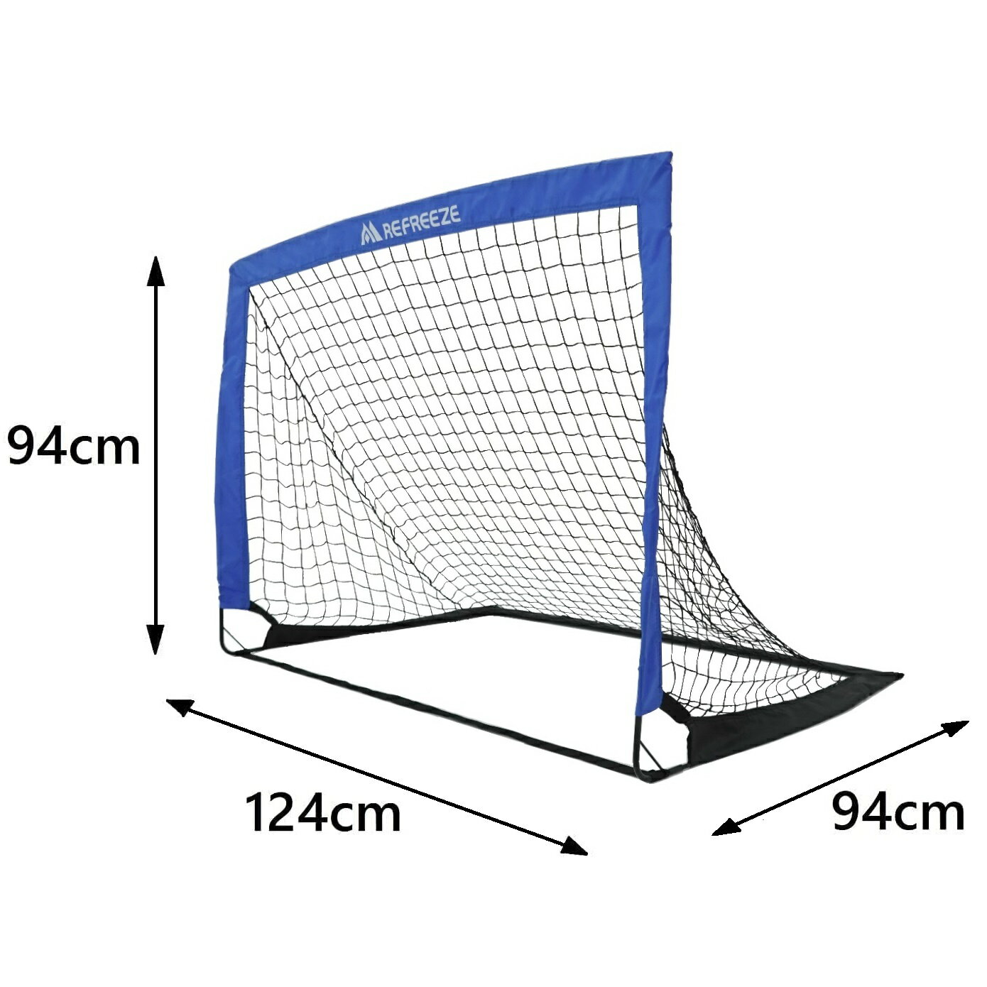 REFREEZE(リフリーズ) 選べる3カラー 折りたたみ ミニサッカーゴール 1個 ブルー 収納バッグ付き 室内 屋外兼用 ポータブル ポップアップ サッカー フットサル ゲーム 対戦 練習 トレーニングバーゲン サッカー 用品 セール