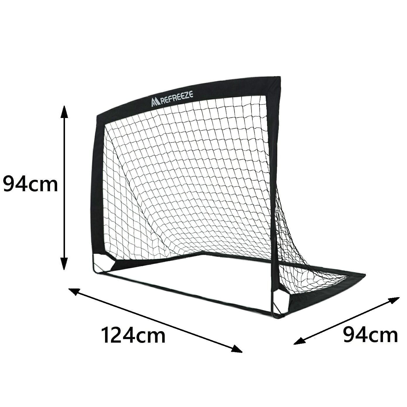 REFREEZE(リフリーズ) 選べる3カラー 折りたたみ ミニサッカーゴール 1個 ブラック 収納バッグ付き 室内 屋外兼用 ポータブル ポップアップ サッカー フットサル ゲーム 対戦 練習 トレーニング格安セール サッカー 用品 セール