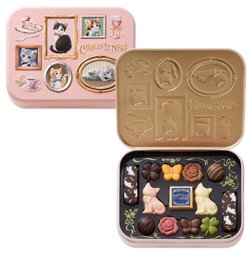【2026】モロゾフ ショコラな猫×1缶(13個入) バレンタイン チョコ 手提げ袋付き プレゼント お菓子
