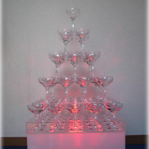 楽天ポタリーNトライタンプラスチックシャンパングラス　シャンパンタワー7段グラスセット　クリアー（グラスのみ）