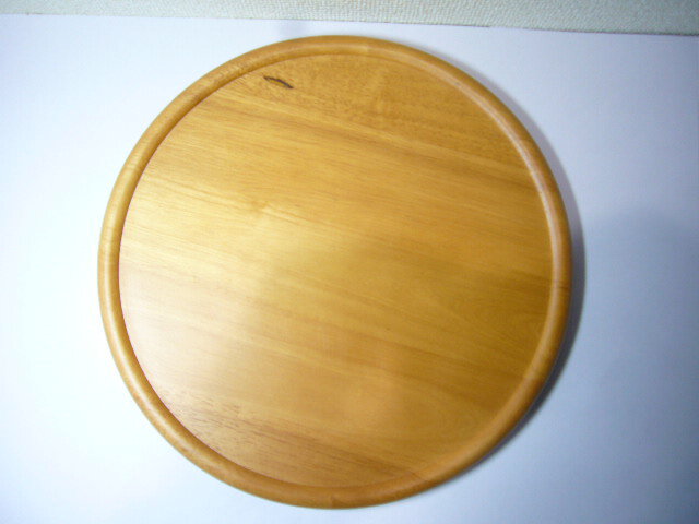 ブラウンウッドラウンドプレート　M