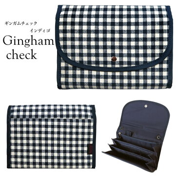 母子手帳ケース ジャバラ 「ギンガムチェック 軽量仕上」 【2人分 おしゃれ 二人用 3人分 ブランド Pouche ポーチェ】