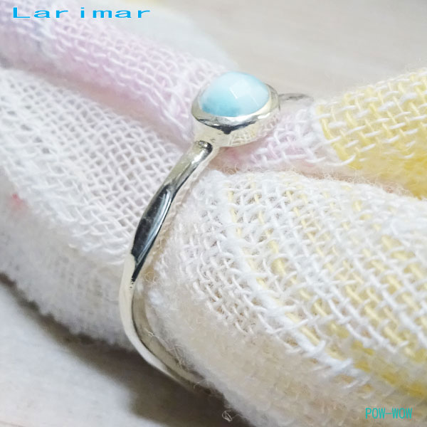 ラリマーリング細身キラキラシルバー...