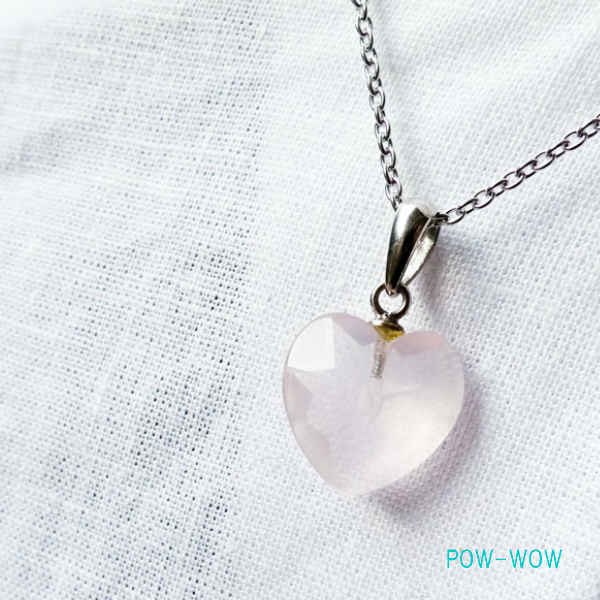 ローズクオーツ 女子仕様 立体 ハート チャーム gift ok 925 ピンク水晶