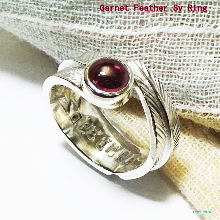 指輪 レディース ガーネット フェザーリング【受注製作】指輪 ピンキーリング 女性 男性 シルバーアク..