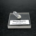 スイス産 アルペンクォーツ 結晶原石 両剣水晶 トップクォリティ 2.5ct アルプス山脈 虹入り ダブルポイント アクリル台座付き No3