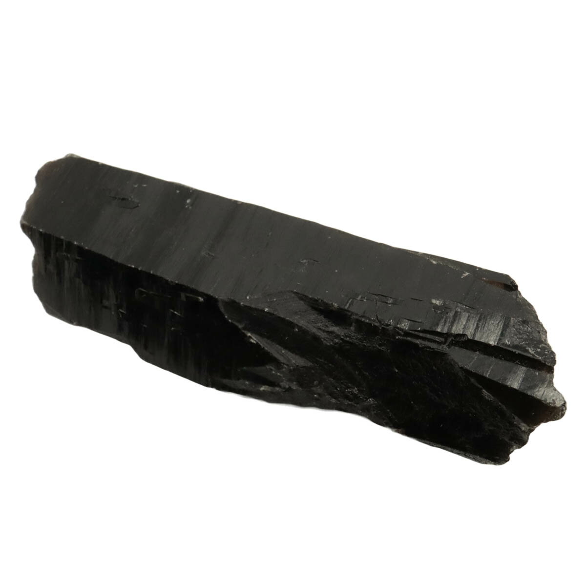 中国・山東省産 天然モリオン原石 130g 黒水晶 No4 墨の様な照り艶