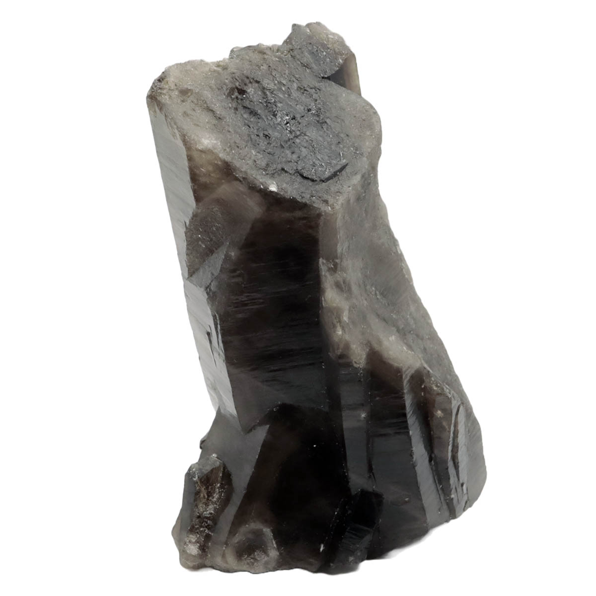 中国・山東省産 天然モリオン原石 346g 黒水晶 No1