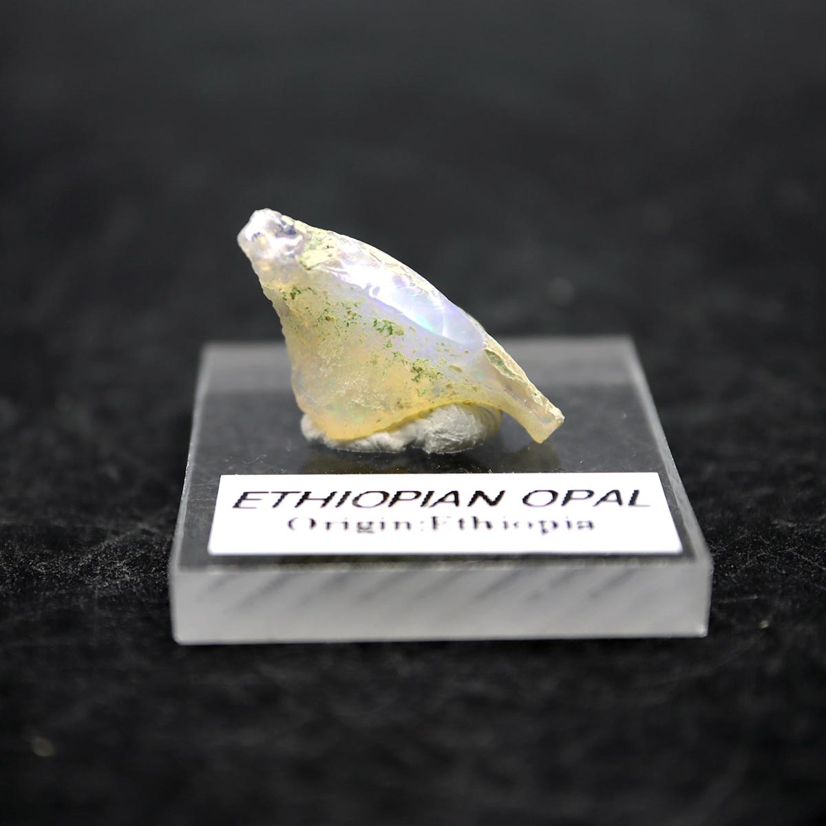 エチオピアン オパール 結晶原石 1.1ct 高品質 10月の誕生日 アクリル台座...