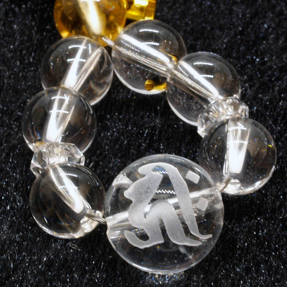 bibiオリジナル彫刻 ストラップ | 阿弥陀如来 | 現世安穏 | 敬愛 | 延命祈願 | 所願成就 | 極楽往生 | 水晶 キーチェーン お守り プレゼント ゴールド