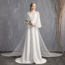 ウエディングドレス aライン 白 安い 長袖 ウェディングドレス 花嫁 結婚式 レース パーティードレス 二次会 ブライダル ロングドレス ボレロ イブニングドレス
