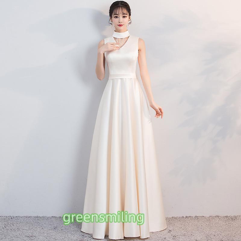 カラードレス シャンパン 黒 赤 カクテルドレス ロングドレス パーティードレス 発表会 演奏会 ステージ コンクール ノースリーブ シンプル フォマール