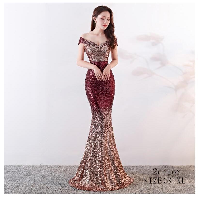 樂天商城 - ロングドレス オフショルダー パーディードレス マーメイドドレス ウエディングドレス 結婚式 二次会 舞台用 披露宴 演奏会 発表会 ピアノ イベント用 上品父の日